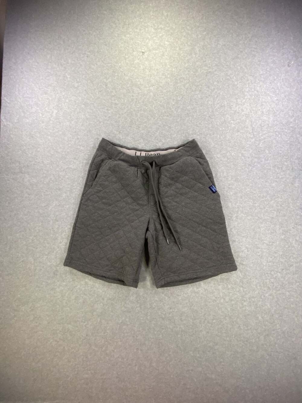 L.L.Bean Quilted Knit Drawstring Shorts Gray